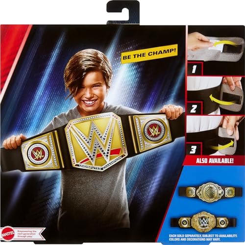 mattel wwe championship title undisputed wwe universal championship role-play amp costume accessory wearable leather-like belt 3 feet with one-time adjustment