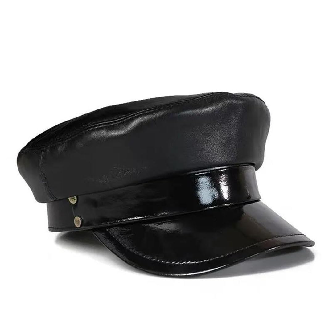 Sombrero unisex de piel 100% auténtica para mujer, para invierno, cálido, para exteriores, primera capa, piel de oveja, sombrero militar