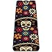 AMEILI Tapis de yoga pliable pour enfants, 6 mm d'épaisseur, tapis de yoga antidérapant pour les voyages (182,9 x 61 x 6 mm) avec têtes de mort et fleurs