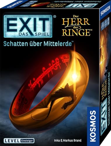 Adatto a diverse età Kosmos 682248 Exit – Il Gioco – Il Signore degli Anelli, Ombra sulla Terra di Mezzo, Livello: Principianti, Escape Room Game, Exit Game per 1-4 Giocatori dai 10 Anni, Un Gioco di società Unico
