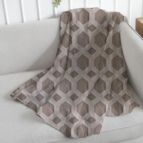 MAKA Telo Copritutto Divano Arredo 50% Cotone 50% Poliestere Singolo e Matrimoniale Copridivano Decorativo Fantasia Lavabile in Lavatrice Copri Tutto Stirabile (180_x_280_cm, rombo, beige)