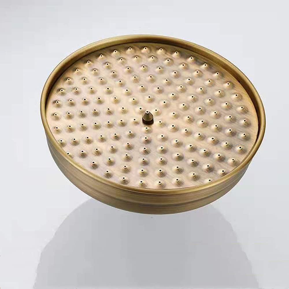Ottone Antico Tondo 8 Pollici Doccia Soffione Accessori Bagno Ricambio Doccia Per Esterno Soffione Doccia Grande (Standard 1/2 pollice)