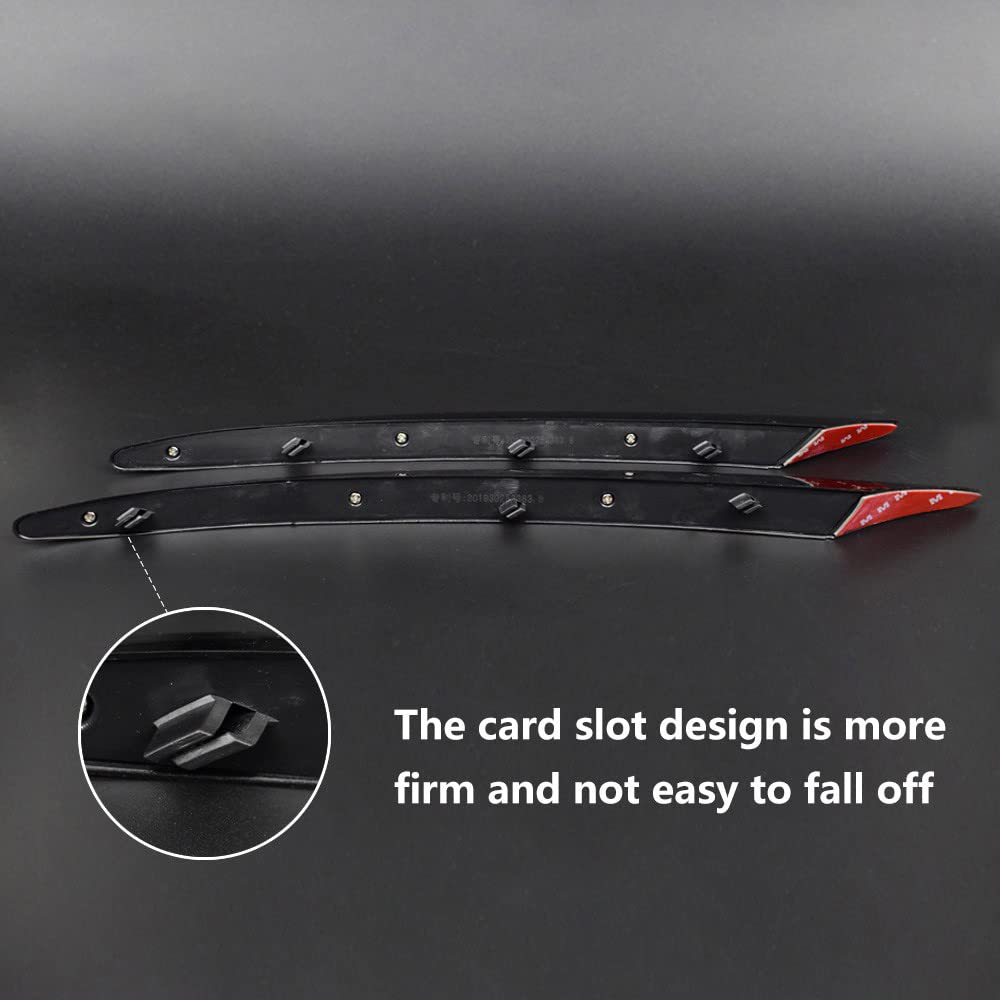 KUNGKIC Frontstoßstange Kühlergrill Lip Splitter Spoiler Compatible with Mercedes Benz C Klasse W205 2015-2018 Zubehör ABS Sport-Stil 4 Stück Coole Außendekoration(glänzend schwarz)