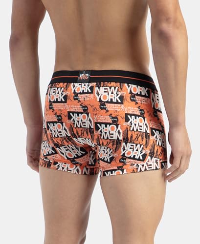 Image of Jockey NY02 Men's Super Combed Cotton Elastane Stretch Printed Trunk with Ultrasoft Waistband (Prints May Vary)