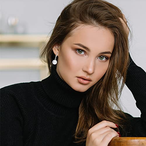 Sterling Silver Big Pearl Earrings for Women Freshwater Cultured Pearls Dangle Drop Earring Jewelry for Women Large Round White Pearl Studs Earrings3