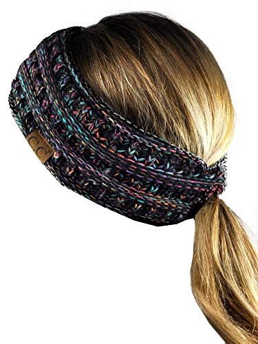 C.C Cable Knit Fuzzy Lined Ear Warmer Ponytail...