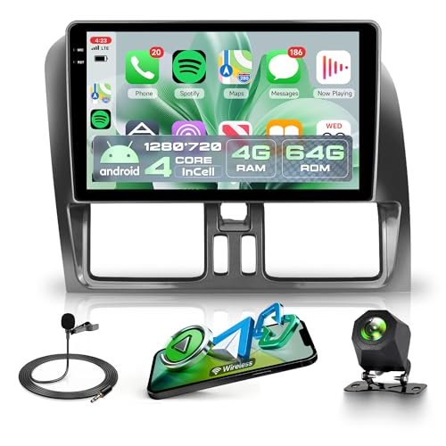 4G+64G Android Autoradio pour Volvo XC60 2008-2013 avec Sans Fil Carplay Android Auto 9 Pouces Incell Écran Tactile Autoradio avec GPS Navi WiFi Mirror Link...