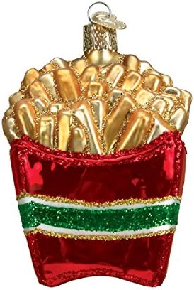 Old World Christmas Ornaments: Ballpark Foods Glass Blown Ornaments for Christmas Tree, French Fries