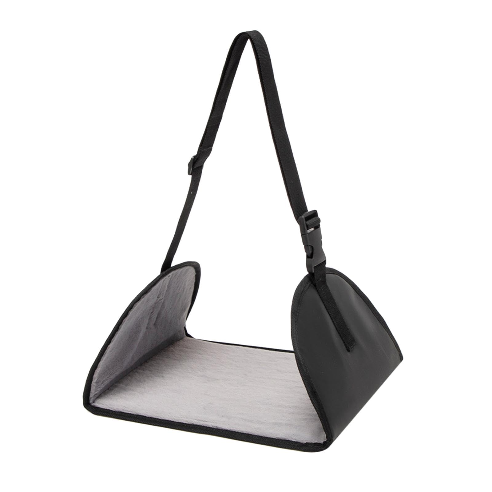 Reposapiés de avión, hamaca portátil y cómoda para viajes largos, ideal para escritorios de avión, Negro