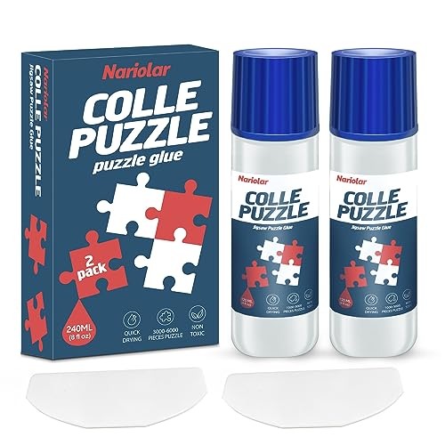 Nariolar 2 * 120ml Colle Puzzle Transparente avec Applicateur