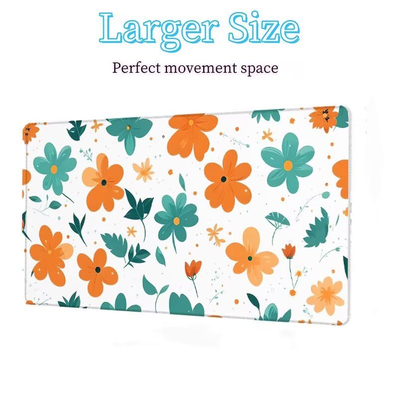 Tapis de Souris Usine Tapis de Souris Gamer XXL 1000x500x3mm Gaming Accessoire, Tapis de Souris Fleur Tapis Souris Résistant à l'eau avec Base en Caoutchouc antidérapant, Deco Bureau Travail W5-775