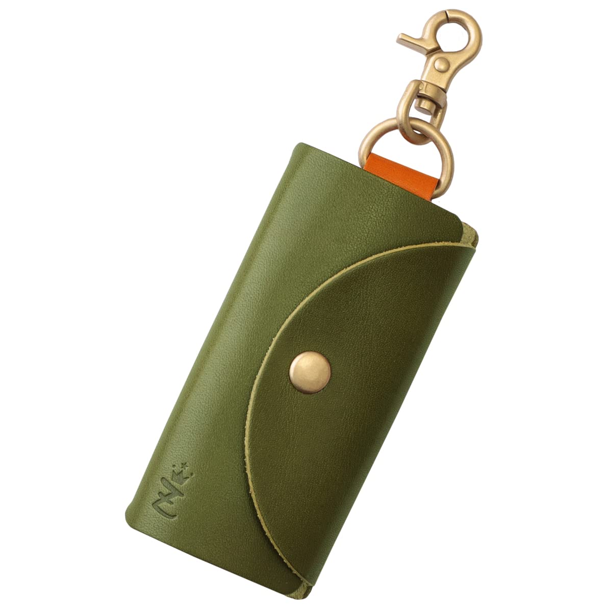 Zario Grande Key Case Tochigi Leather Green Camel Bicolor 3 Hook Made in Japan