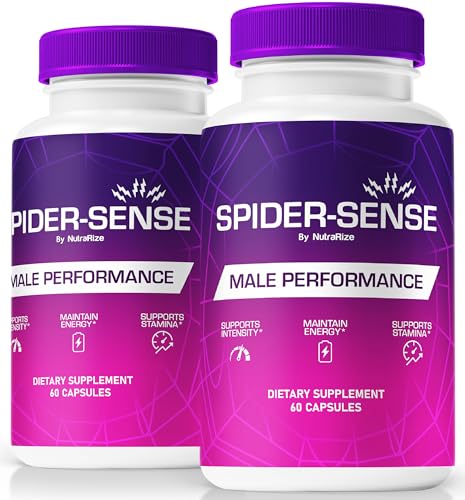 NutraRize (2 Pack) Spider-Sense Pills Official Spider Sense for Men with Premium Ingredients to Help Fuel Energy Stamina & Confidence Natural SpiderSense Male Formula Review (120 Capsules)