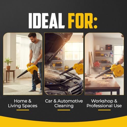 Image of Jon Bhandari Tools Powerful Electric Air Dust Blower & Suction Vacuum Cleaner 500W | 13000 RPM, 2.5 m /min Airflow | Dual-Mode for Home, Car, Office, Garden & Workshop Cleaning | Lightweight, Portable