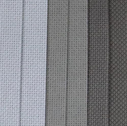 Image of KCS 4 /6 pc of 12 inch x 18 inch(30cmx45cm) 16 Count Cotton Aida Cloth Cross Stitch Fabric (6 pc,Light Grey+Medium Grey+Dark Grey)