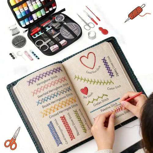 Kit complet de broderie au point avec guide pas à pas pour réussir sans stresser