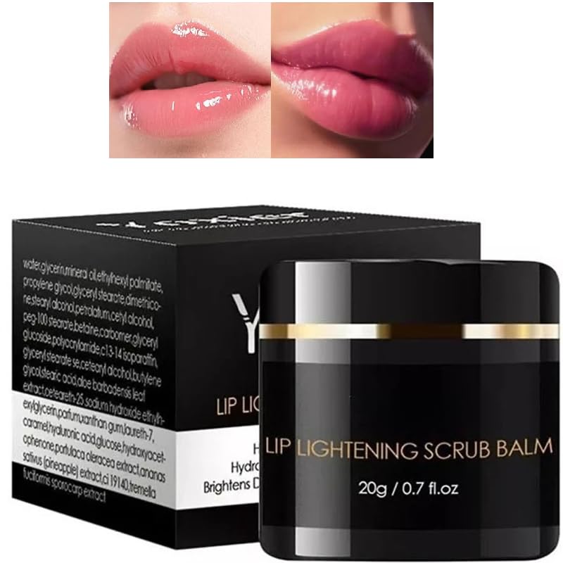 Lip Lightening Scrub Balm Fade Dull Lips Moisturizing Reduce Pigmentation Anti-Cracking Hyaluronic Acid Brighten Black Lips