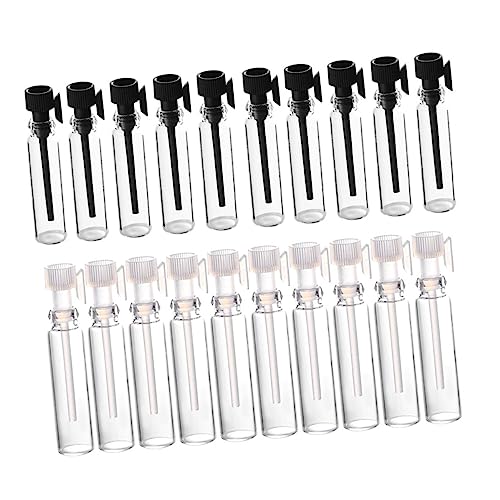 La Mejor Selección de Fraiche Envases comprados en linea. 44 HEALEEP 100 piezas Botellas de Vidrio para Perfume Vacías con Tapón Transparente y Negro para Viaje Recargables Multifuncionales