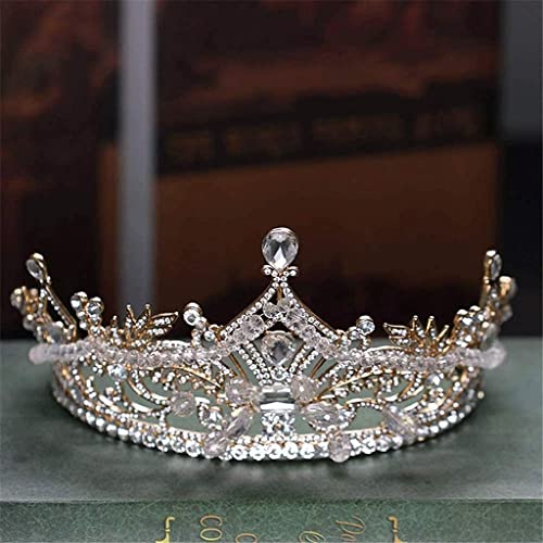 Corona de boda rosa y tiaras de cristales para peinados de novia y mujer 3