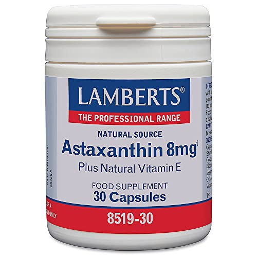 Lamberts Astaxantina 8mg con Vitamina E - 30 Cápsulas