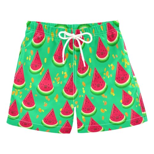 Boys Trunks, Anti-Chafe Swim Trunks Boys 2 T, Cute Watermelon Slice Green