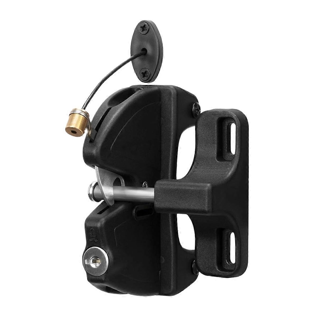 Joyhappst Image Color Key Lockable 2 Way Gate Latch With Spring Loaded Pull Cable Key 2 Sided Gate Fence Lock For Outdoor Automatic Locking