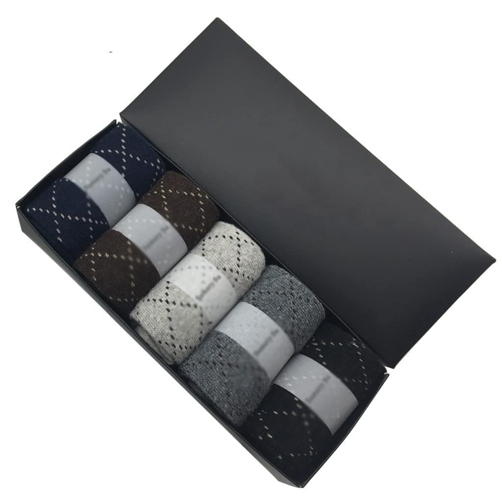 5 Pares/Lote Calcetines de Lana Hombres Invierno Cashmere Transpirable Calcetines Casuales Masculinos Dulce Regalo (Color: T Tamaño: Un tamaño) (Color : A, Size : One Size)