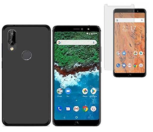Todobarato24h Funda TPU Lisa Negra Compatible con BQ Aquaris X2 / X2 Pro (5.65) + Protector Cristal Templado