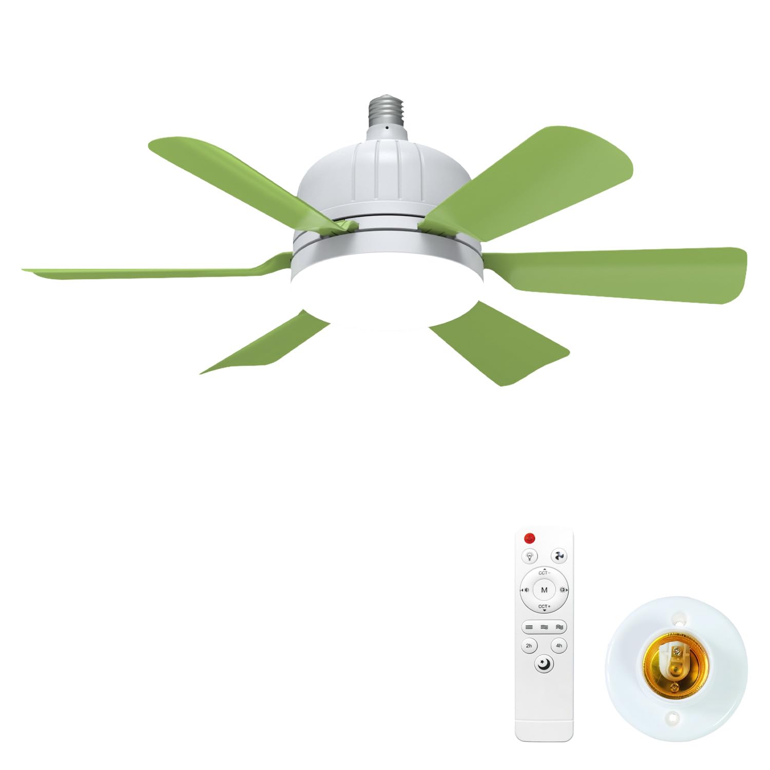 HXYSXHJUO Fan Light - Ceiling Fans with Lights and Remote, 46CM Small 3-Speeds, Time, Dimmable LED, E27 Base for Bedroom Kitchen Room Garage (6 Blades)-G