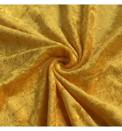 EU Fabrics Crushed Velvet Fabric | Soft Fire Retardant Material for Sewing, Cloth and Dressmaking | Faux Suede Stretchy Upholstery Velvet Fabric by The Metre (Sunflower, 1 Metre x 150cm)