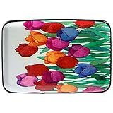 Vichline Aluminum RFID Blocking Slim Metal Wallet Credit Card Holder for Men Women (Multicolored Tulips)