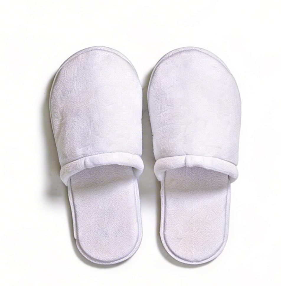 Premium White Terry Cloth Disposable Slippers – Closed Toe Spa & Hotel Slippers for Men & Women | Soft Comfortable Indoor Guest Slippers | Lightweight Breathable House Slippers for Hotel, Spa, Travel (8 Pair)-image-42