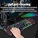 Redragon K555 Mechanical Gaming Keyboard with Blue Switches, Macro Recording, Wrist Rest, Full Size, Indrah, for Windows PC Gamer (RGB LED Backlit)