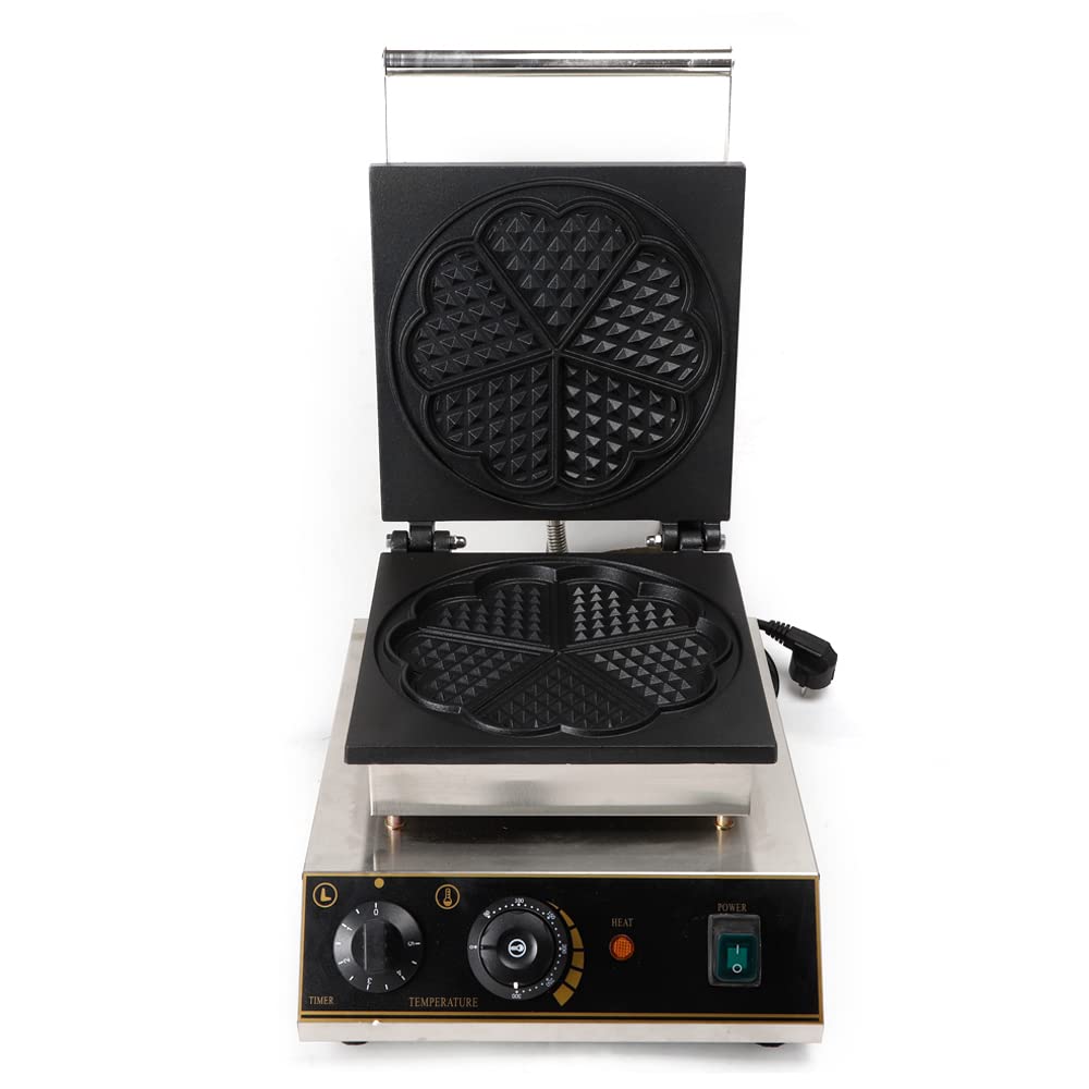 Herzförmiger Waffeleisen 220V 1750W Elektrischer Waffelautomat für knusprige Herz-Waffeln Küchenkleingerät ideal für Frühstück und Familien Einfache Bedienung