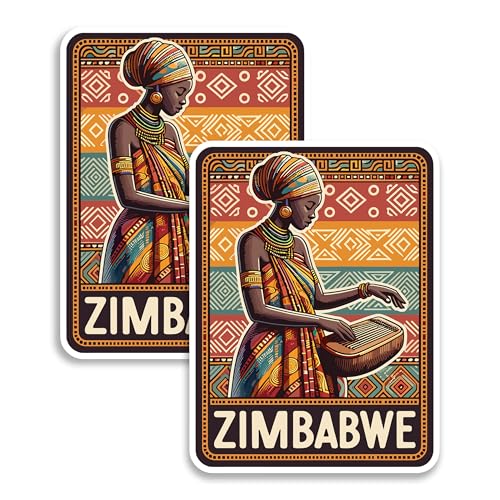 Imán Decorativo Zimbabwe 4 Pulgadas Pack 2 miniatura 1