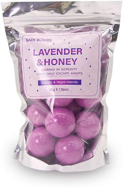 12 Bath Fizzies, Lavender & Honey Bath Bombs for Women Gift Set, Birthday Gifts for Women, Girls, Relaxation Home SPA Bubble Bath, Self Care for Wife, Mother, Girlfriend,Mother's Day Basket Stuffers