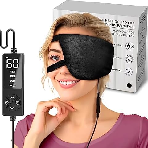 CREATRILL Single Eye Compress Moist Heat for Stye Eye Treatment, Electric Eye Heating Pad Hot Chalazion Eye Compress Heated Eye Patch Mask for One Eye Stye Blepharitis Cure Dry Eyes Relief Cover