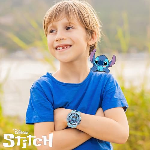 disney stitch kids lcd watch  flashing light-up dial digital time display adjustable strap fun character design perfectfor boys amp girls  fits wrists 55 to 8