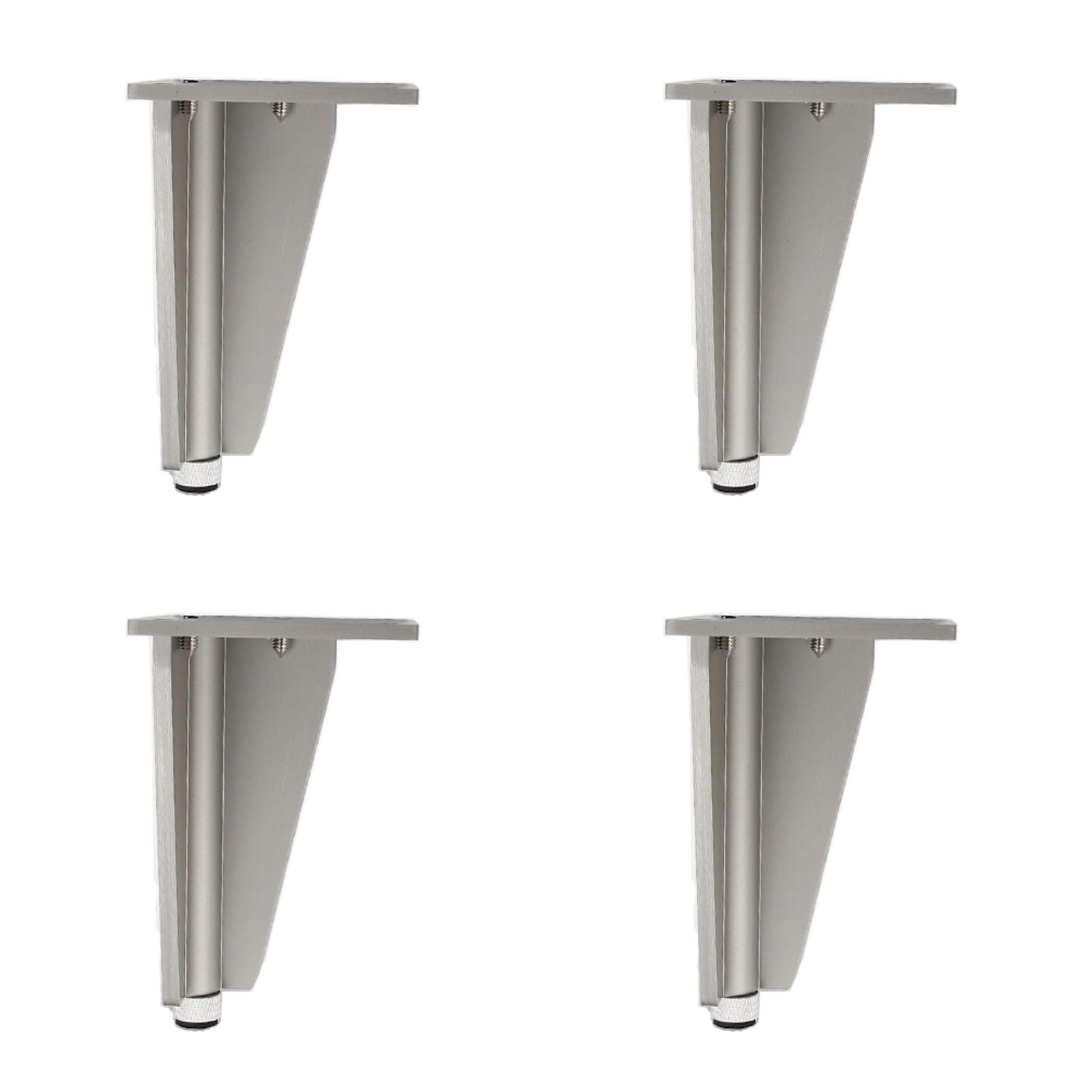 4 Pezzi Gambe per mobili in Lega di Alluminio Regolabili Piedini per tavolini di Ricambio in Metallo per tavolini da caffè Mobili TV Mobili per Il Bagno Grigio Spazzolato 210 mm/8,