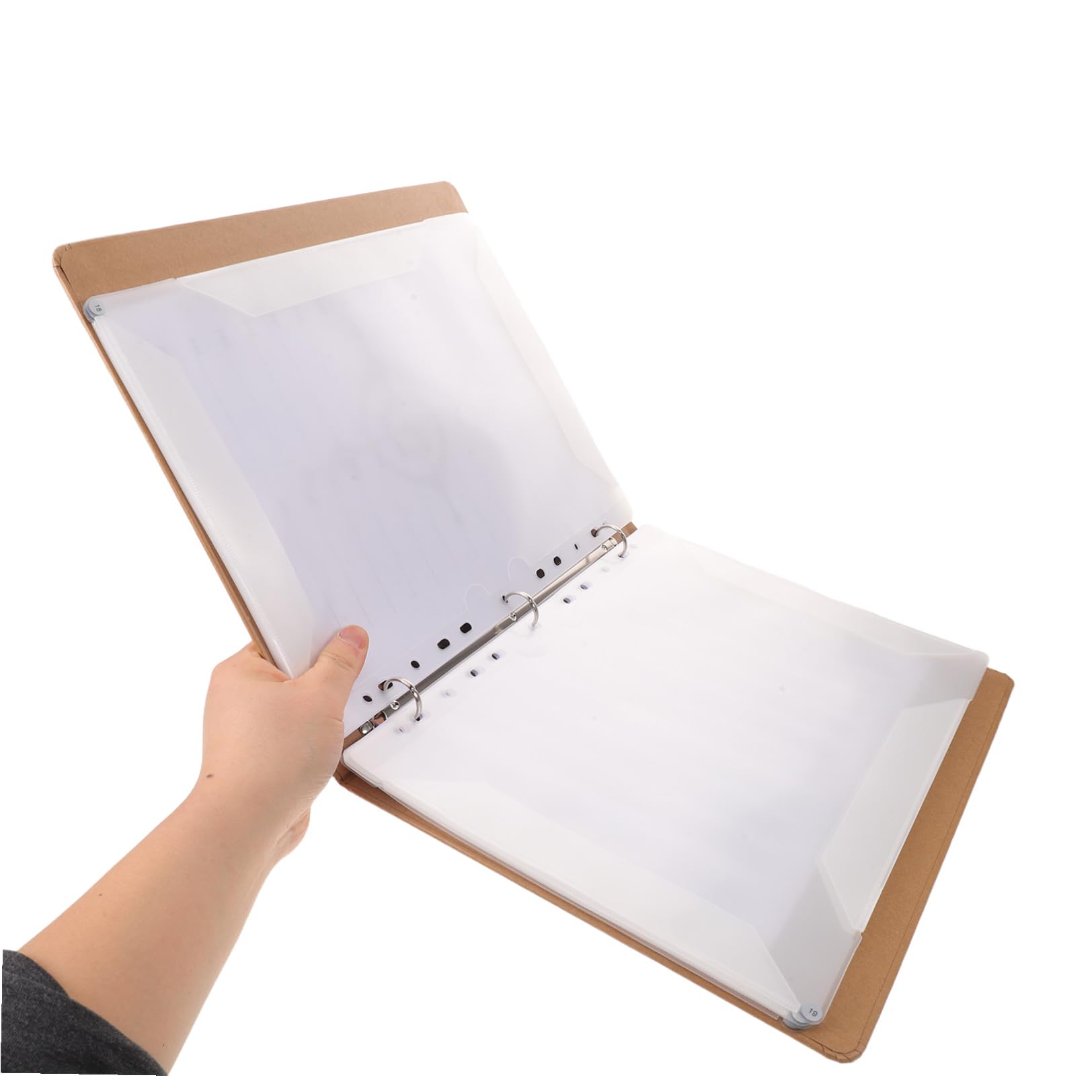 Alasum Carpeta de Partituras de Música de Papel Kraft 9 Agujeros, Soporte para Partituras de Guitarra y Piano, Incluye 20 Hojas Numeradas para Organización en Conciertos y Ensayos
