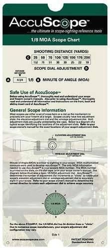 Accuscope 1/8 MOA Scope Sighting Tool (Chart)