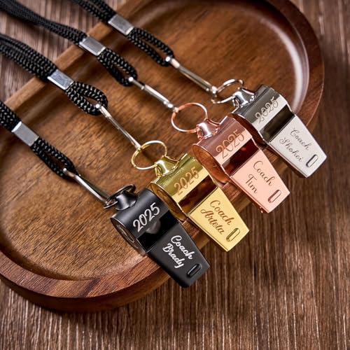 Silbato metálico personalizado con cordón para deportes miniatura 1