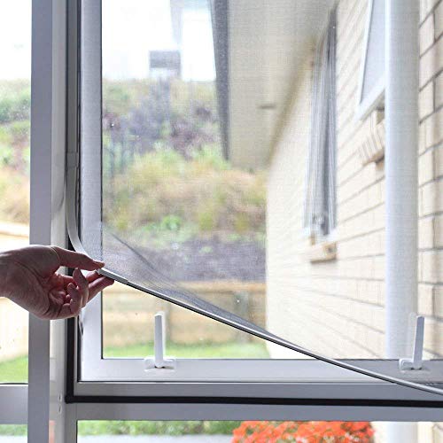 Image of DIVAYANSHI Window Ready to Use 120 GSM Fiberglass Insect Net with Strong Self Adhesive Hook & Loop Tape (90 x 120 cm, White)