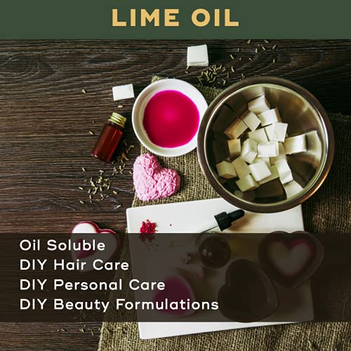 Image of Lime Essential Oil - Therapeutic & Cosmetic Grade - 500 Ml For Aromatherapy, Diffuser, Soap Making, Cosmetic Making, Lotions, Creams, Diy Personal Care For Face, Hair, Skin & Body