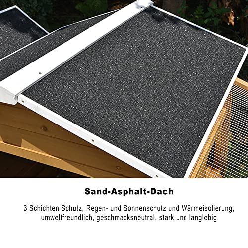 ZAZOLI Hühnerstall Holz Hühnerhaus, witterungsbeständig Hühnerkäfig mit Nistkasten, Abschließbare Tür, ausziehbarem… – Bild 5