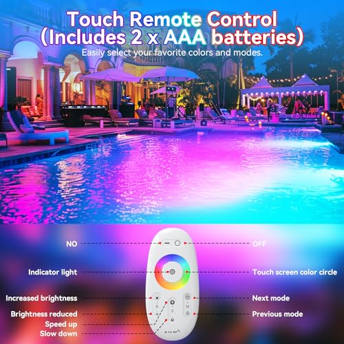 Cinhomi APO1 Pool Lights For Inground Pool Led Pool Lights 10 Inches Rgb 12 V Equivalent 500 W Bulbs Color Changing Underwater Pool Light thumb #5