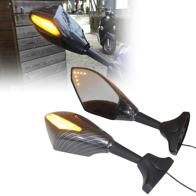 Retrovisores de motocicleta CBR 600 F1 F2 F3 F4 y CBR 900 929 954 intermitentes de fibra carbono
