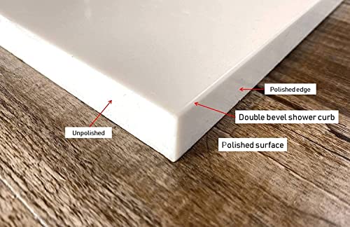 Tenedos Solid White Engineered Marble Threshold Saddle Polished, For Shower Curb, Bathroom Vanity Backsplash, Window Sill, Maintenance Free, Stain Resistant (4" X 60") #TOP3