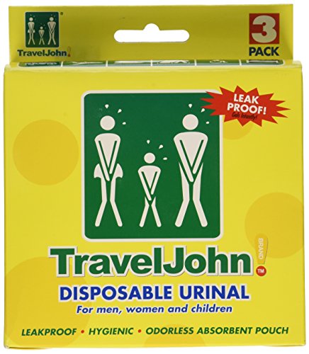 TravelJohn Disposable Urinal for Men, Women & Children 3 ea (Pack of 3)