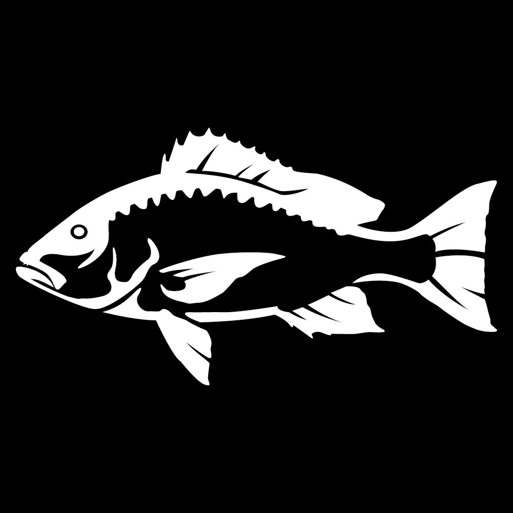 Express Yourself Products Red Snapper Wall Decal (White -Facing as Shown- Medium) - Saltwater Fish Collection